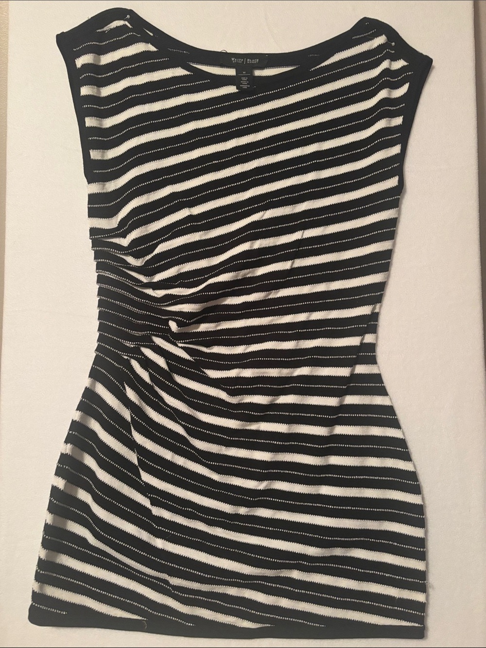 White and Black Market Striped Slim Fit Top